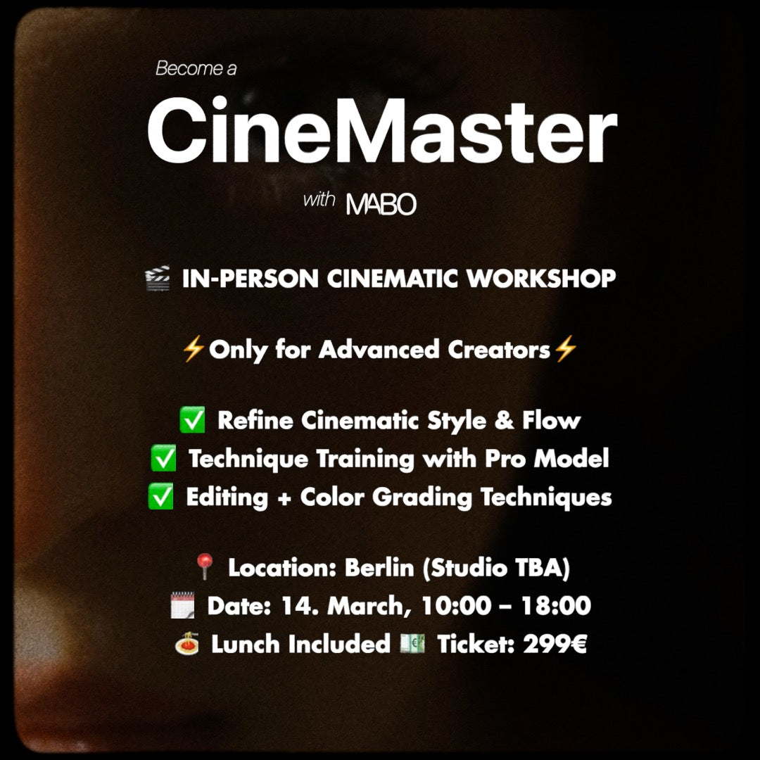 CineMaster Workshop by MABO - Berlin, March 14.